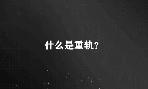 什么是重轨？