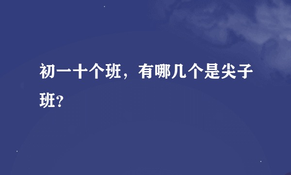 初一十个班，有哪几个是尖子班？