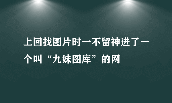 上回找图片时一不留神进了一个叫“九妹图库”的网