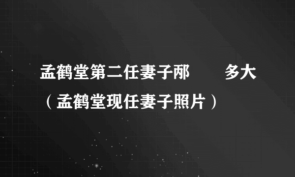 孟鹤堂第二任妻子邴禛禛多大（孟鹤堂现任妻子照片）