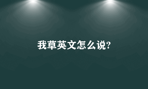 我草英文怎么说?