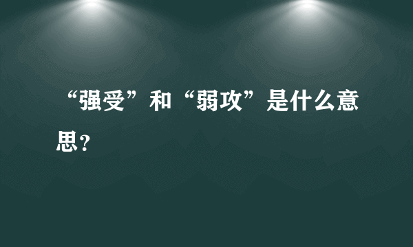 “强受”和“弱攻”是什么意思？