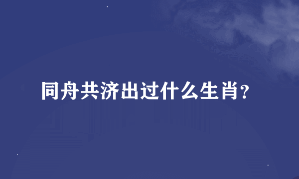 同舟共济出过什么生肖？