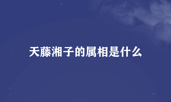 天藤湘子的属相是什么