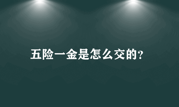 五险一金是怎么交的？