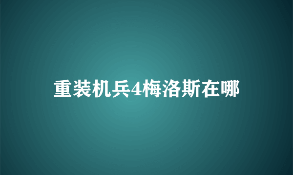 重装机兵4梅洛斯在哪