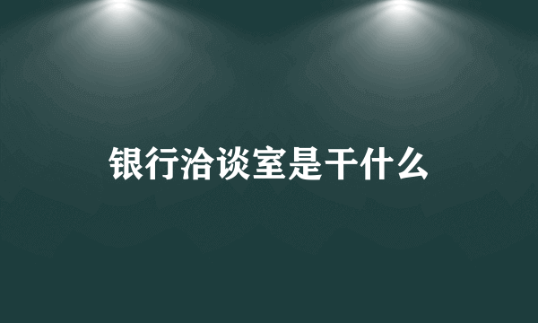 银行洽谈室是干什么