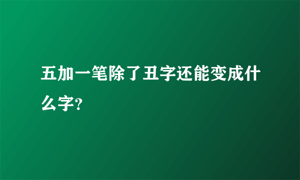 五加一笔除了丑字还能变成什么字？