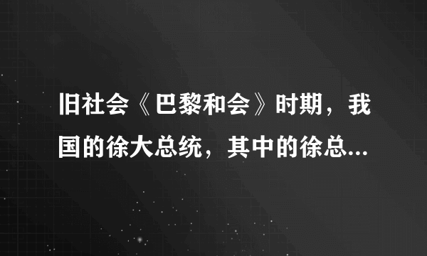 旧社会《巴黎和会》时期，我国的徐大总统，其中的徐总统指的是谁？？？？？