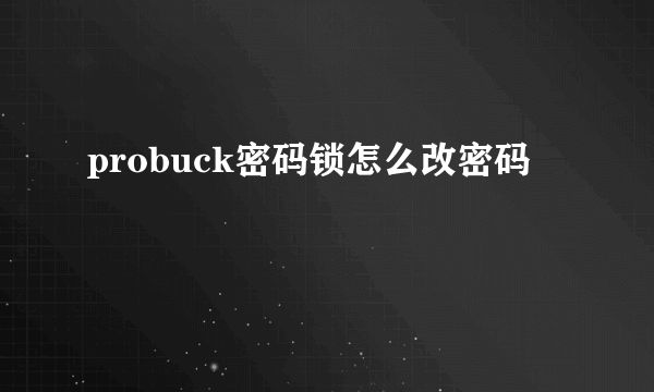 probuck密码锁怎么改密码