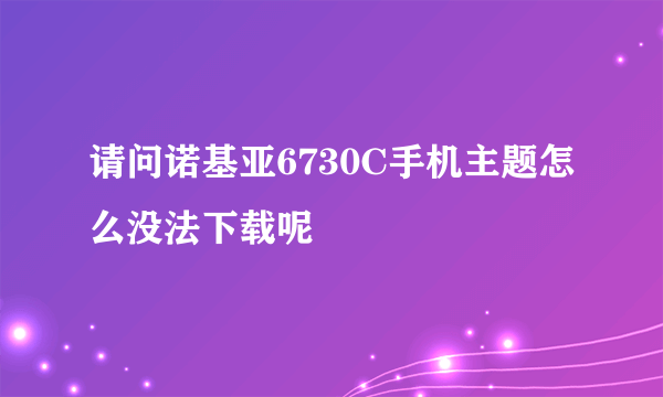 请问诺基亚6730C手机主题怎么没法下载呢