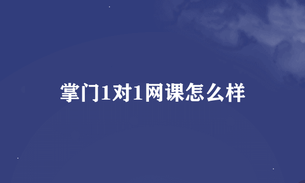 掌门1对1网课怎么样