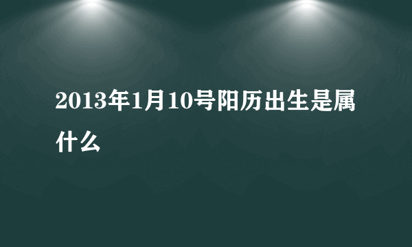 2013年1月10号阳历出生是属什么