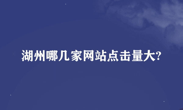 湖州哪几家网站点击量大?