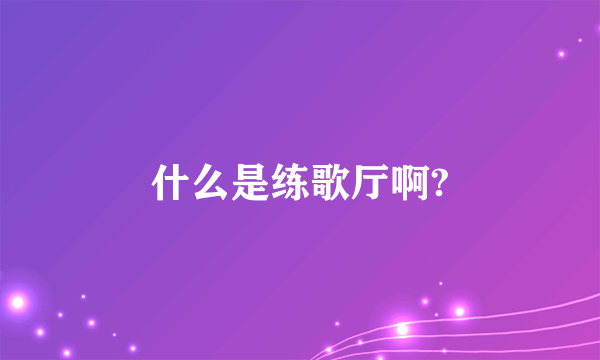 什么是练歌厅啊?