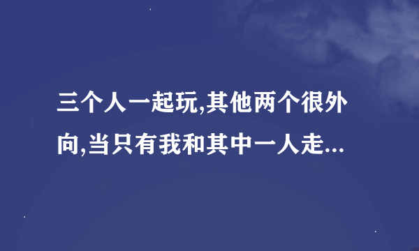 三个人一起玩,其他两个很外向,当只有我和其中一人走时,我们可以聊什么？