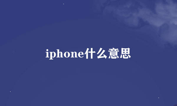 iphone什么意思