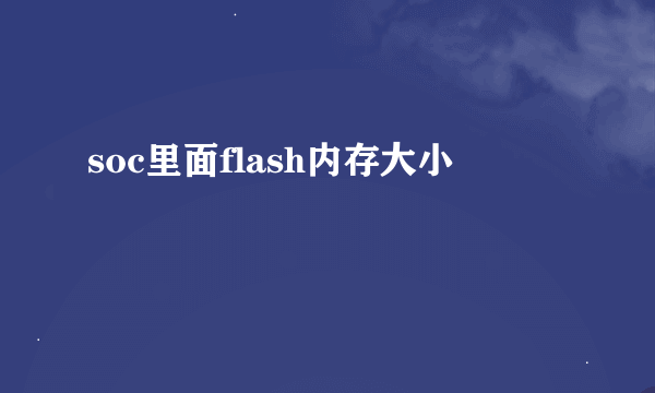 soc里面flash内存大小