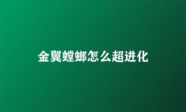 金翼螳螂怎么超进化