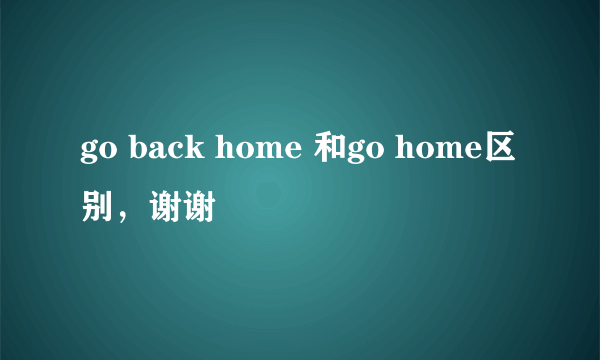 go back home 和go home区别，谢谢