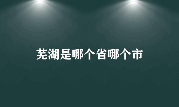 芜湖是哪个省哪个市