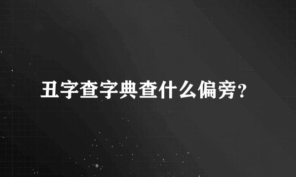 丑字查字典查什么偏旁？