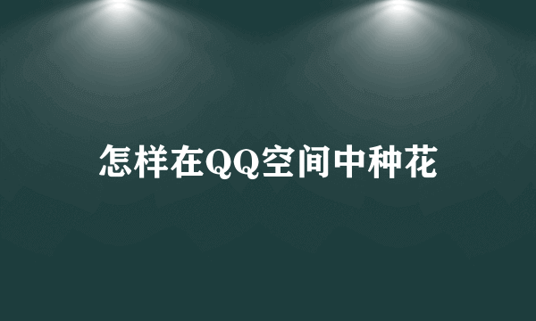 怎样在QQ空间中种花