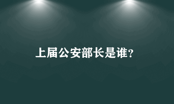 上届公安部长是谁？