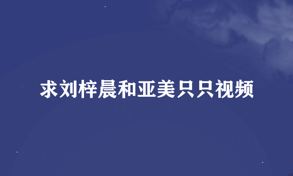 求刘梓晨和亚美只只视频