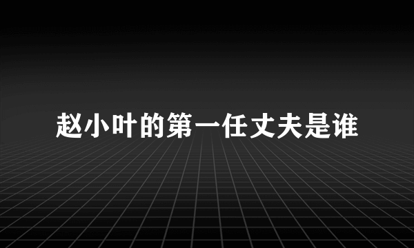 赵小叶的第一任丈夫是谁