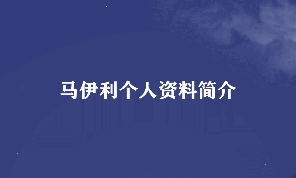 马伊利个人资料简介