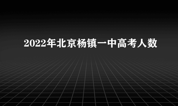 2022年北京杨镇一中高考人数