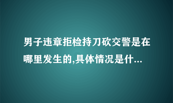 男子违章拒检持刀砍交警是在哪里发生的,具体情况是什么，怎么处理的