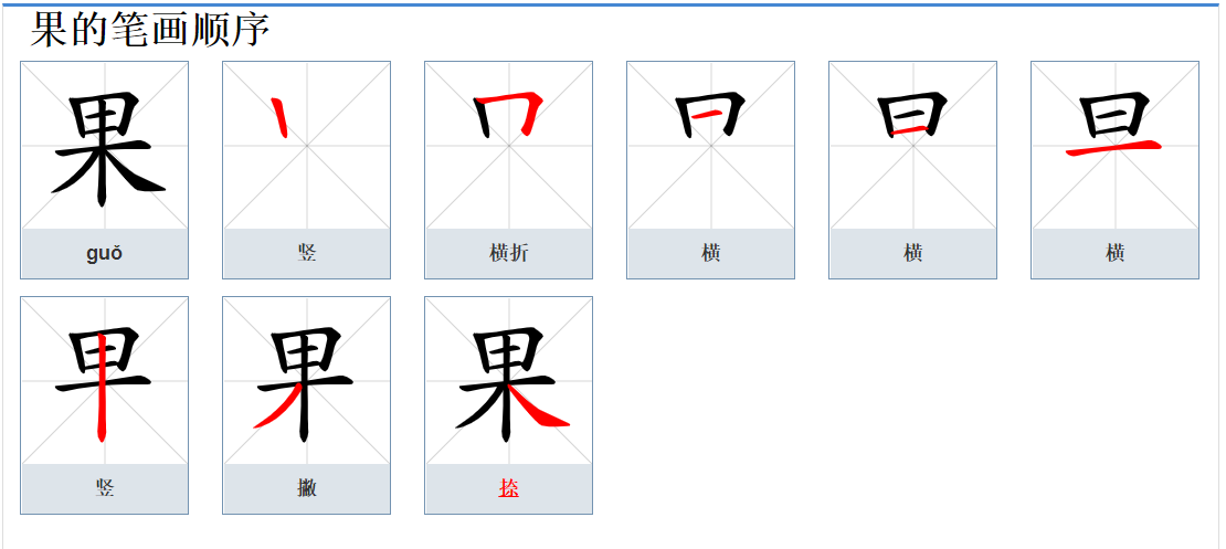 果笔顺怎么写