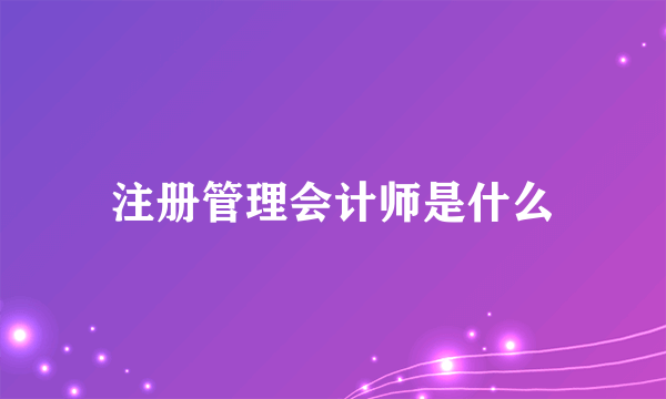 注册管理会计师是什么