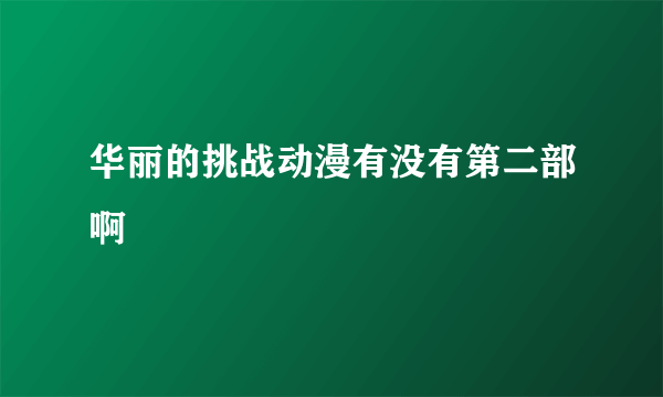 华丽的挑战动漫有没有第二部啊