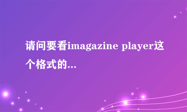 请问要看imagazine player这个格式的电子杂志制作那下