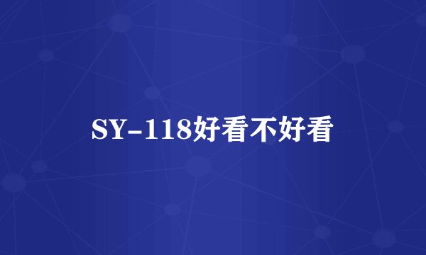 SY-118好看不好看