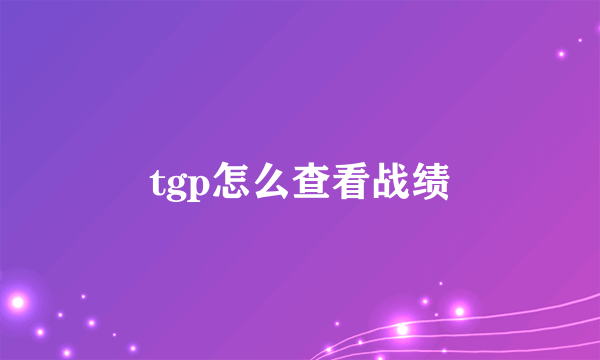 tgp怎么查看战绩