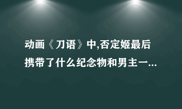 动画《刀语》中,否定姬最后携带了什么纪念物和男主一起踏上旅行