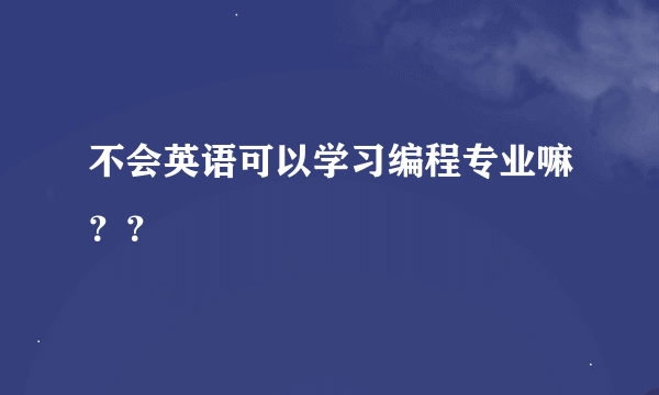 不会英语可以学习编程专业嘛？？