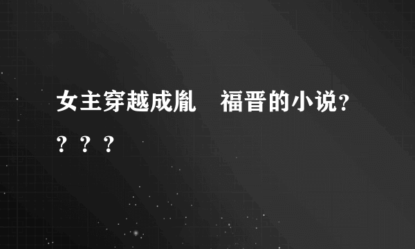 女主穿越成胤禛福晋的小说？？？？