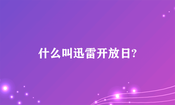 什么叫迅雷开放日?