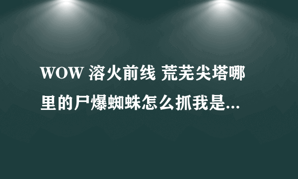 WOW 溶火前线 荒芜尖塔哪里的尸爆蜘蛛怎么抓我是无法驯服.....