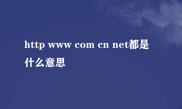 http www com cn net都是什么意思