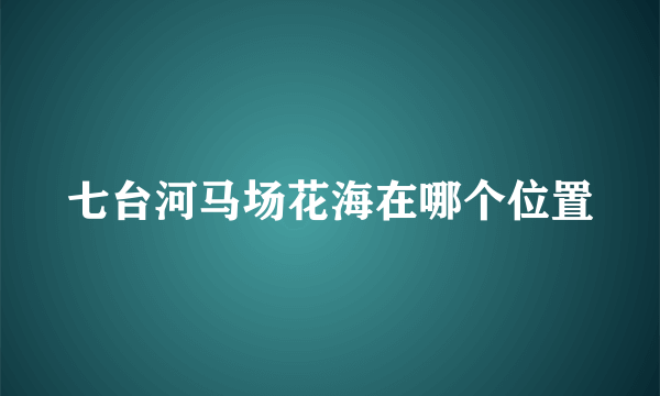 七台河马场花海在哪个位置