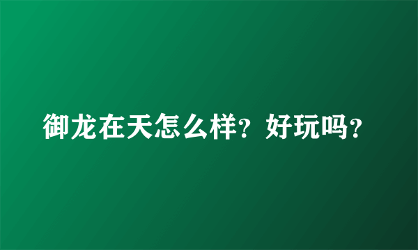 御龙在天怎么样？好玩吗？