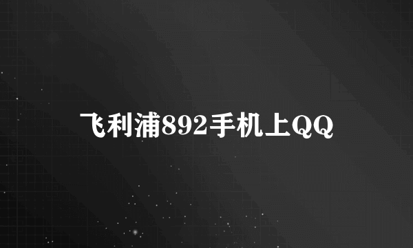 飞利浦892手机上QQ