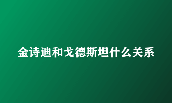 金诗迪和戈德斯坦什么关系