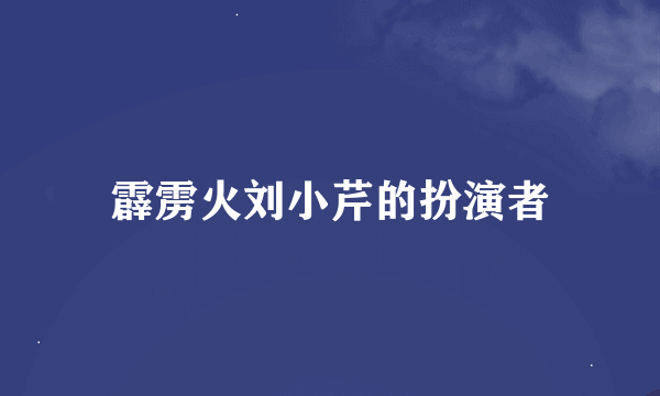 霹雳火刘小芹的扮演者